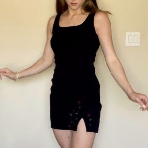 Little Black Dress with floral embroidery detail
